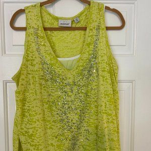 The Avenue- green sleeveless blouse with sequence (size 18/20)